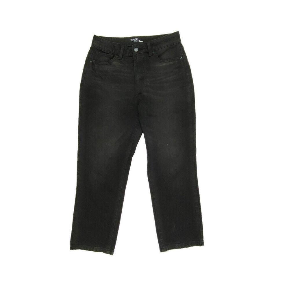 Time And Tru High Rise Ankle Straight Women's size 10 Black Denim jeans